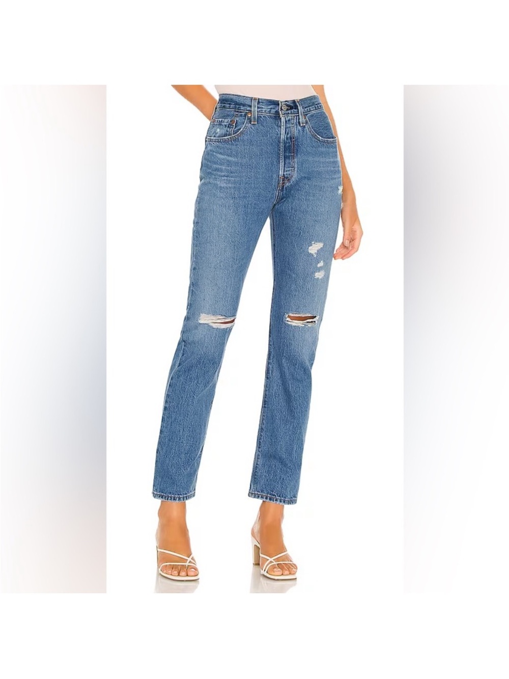 Levi’s 501 high rise original distressed